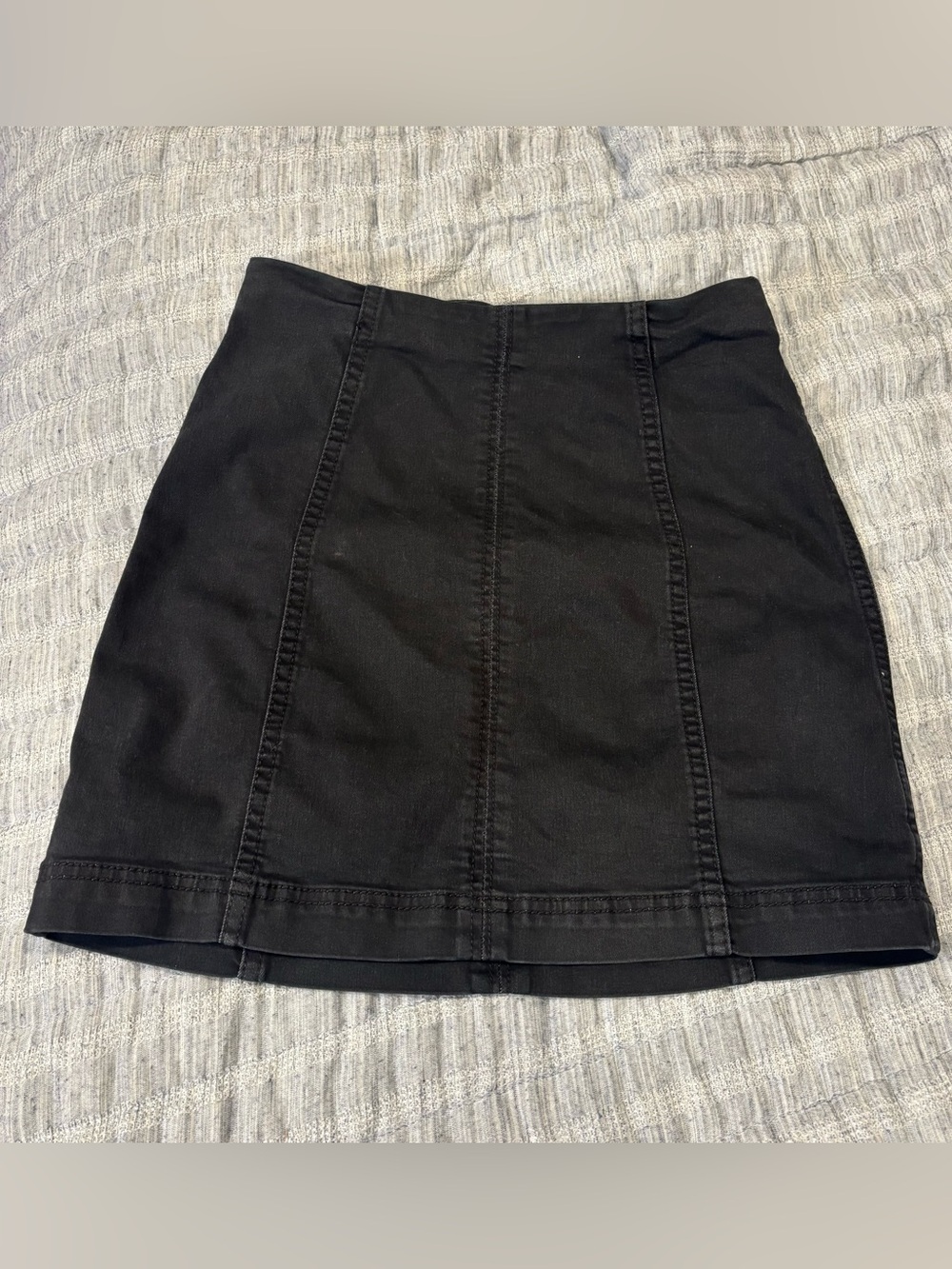 Free People Black Panel Jean Mini Skirt Size 4 Indie Sleeze